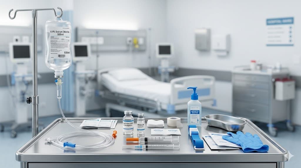 A clinical laboratory bench